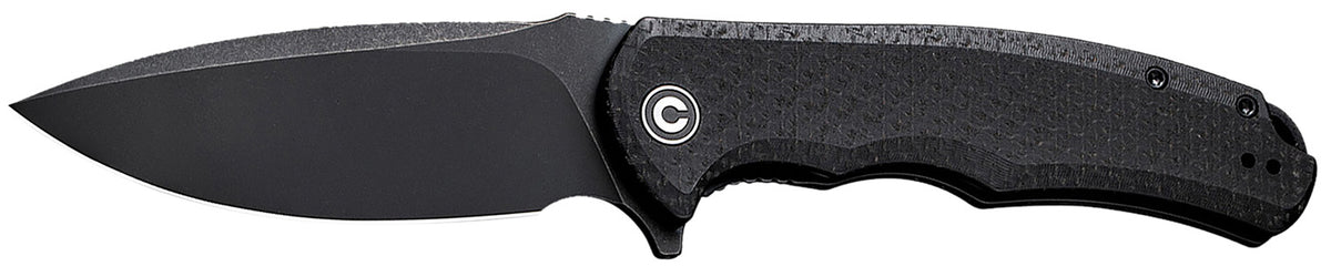 Civivi Knives C803G Praxis 3.75" Folding Plain Black Stonewashed 9Cr18MoV SS Blade, Black Textured Micarta Handle
