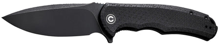Civivi Knives C803G Praxis 3.75" Folding Plain Black Stonewashed 9Cr18MoV SS Blade, Black Textured Micarta Handle