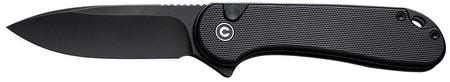 Civivi Knives C18062P-1 Elementum II EDC 2.96" Folding Drop Point Plain Black Stonewashed Nitro-V Steel Blade, Black Textured G10 Handle
