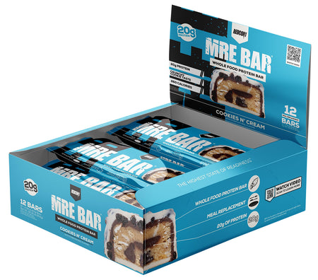 Redcon1 RC1MREBCC12 MRE Protein Bar Cookies N Cream 12 Pack 810044577099