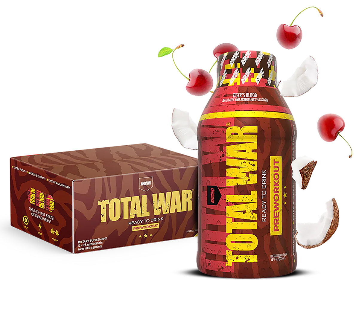 Redcon1 RC1TWRTDTB12 Total War Ready to Drink tigers Blood 12 Pack 810044570144