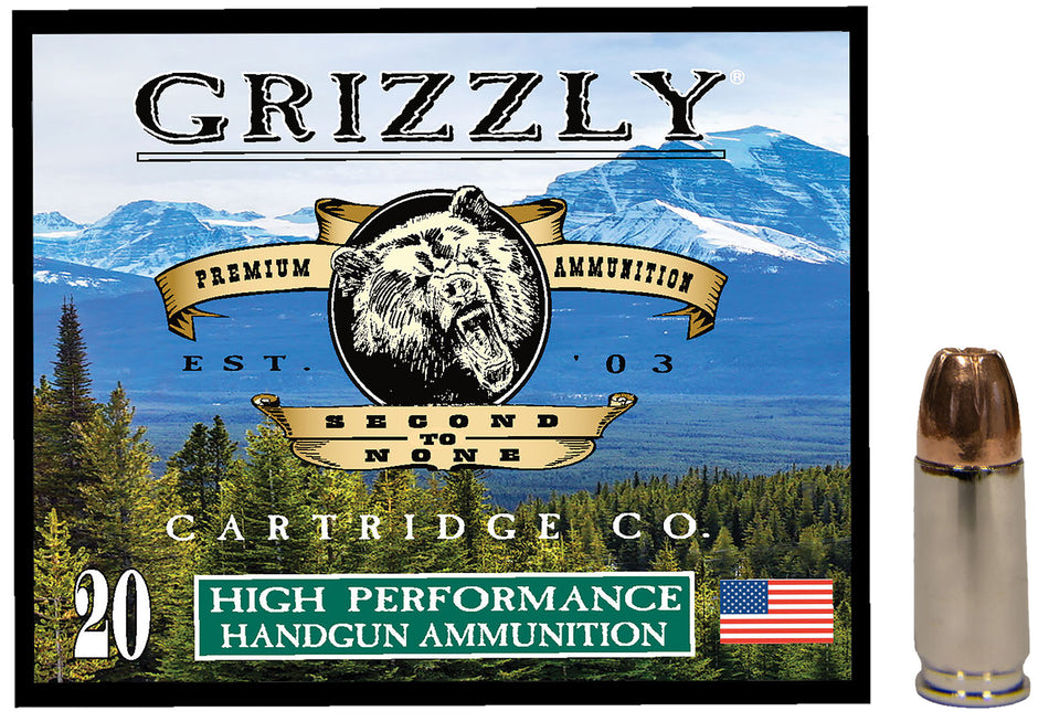 Grizzly Cartridge 9mm Luger / Parabellum Hollow Point 124gr JHP Ammo