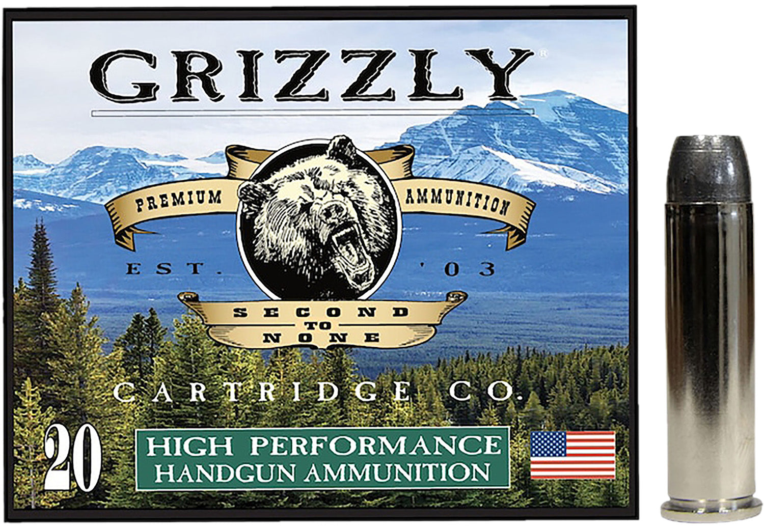Grizzly Cartridge .357 Magnum  180gr Solid Ammo