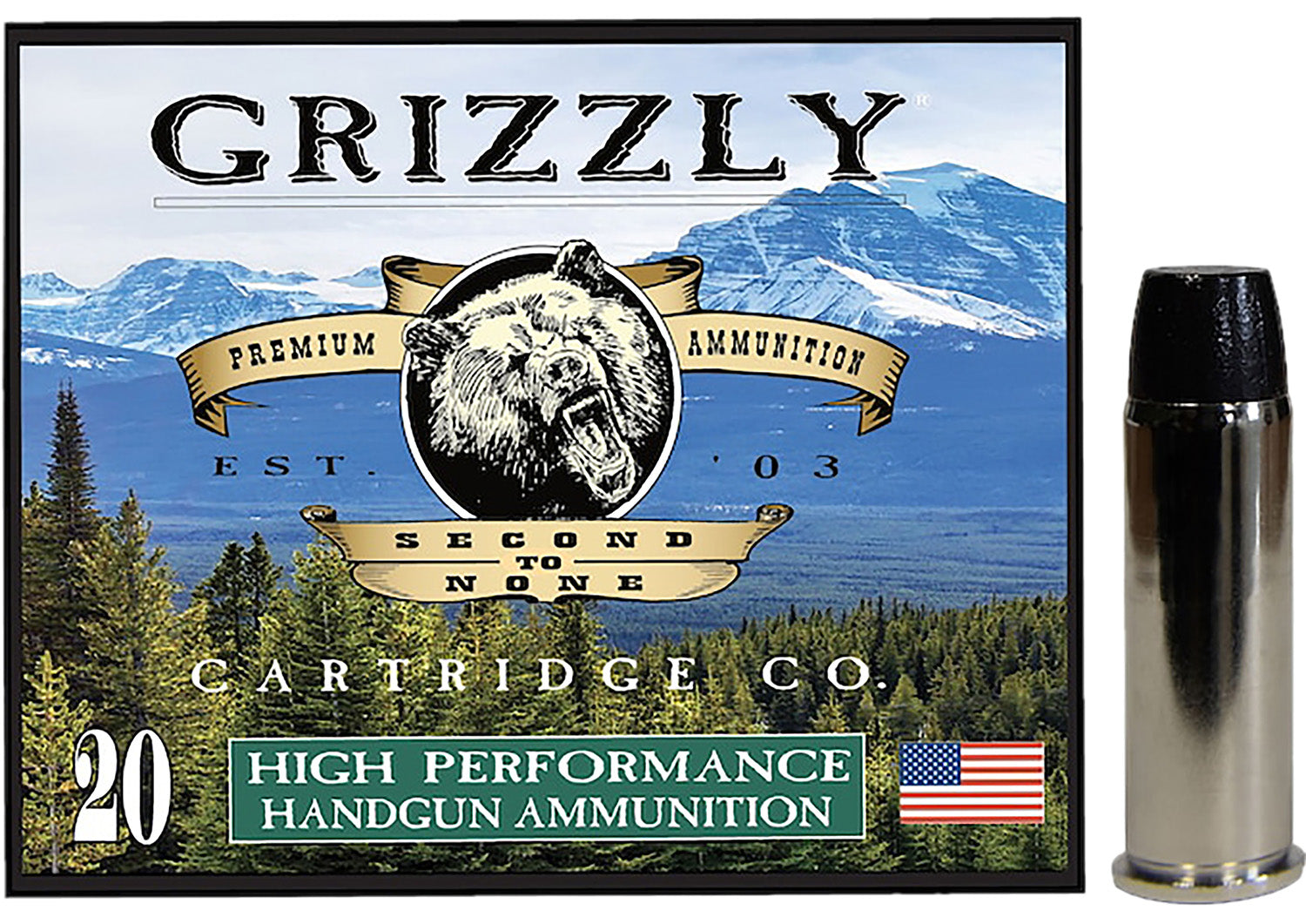 Grizzly Cartridge .44 Magnum  260gr Solid Ammo