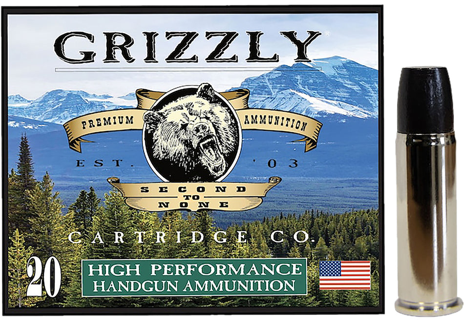 Grizzly Ammo GC44M+P1 44RemMag+P+ 355gr Wide Long Nose Gas Check 20 Per Box/10 Case 1350 FPS