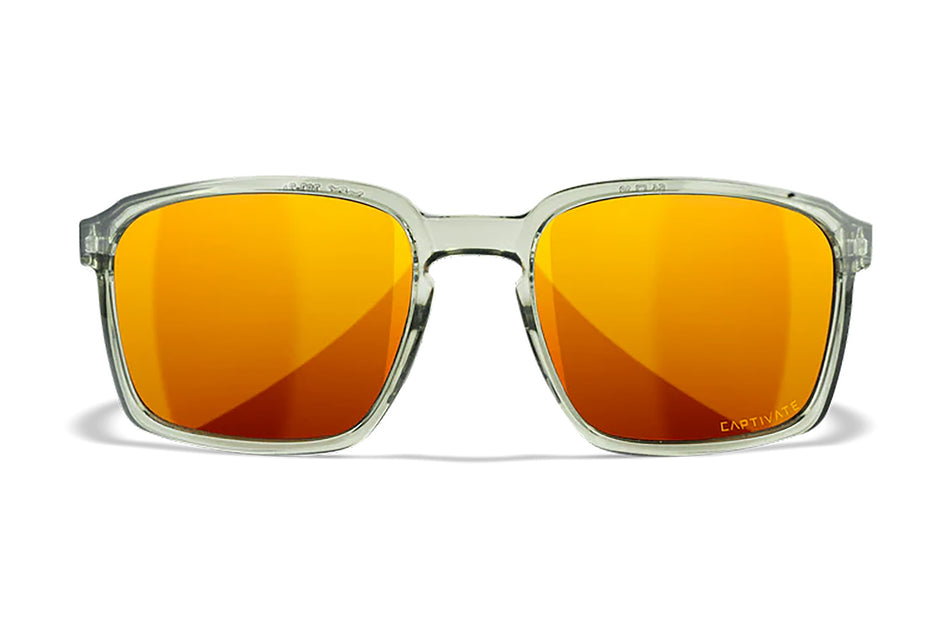 Wiley X AC6ALF04 Alfa M/L Bronze Mirror Lens Polycarbonate Gloss Crystal Light Olive Frame