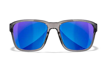 Wiley X AC6TRK09 Trek M/L Blue Mirror Lens Polycarbonate Gloss Crystal Dark Gray Frame