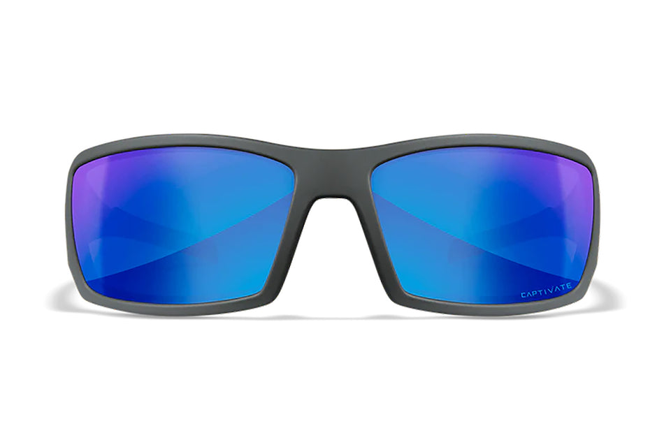 Wiley X SSTWI09 Twisted M/L Blue Mirror Lens Polycarbonate Matte Gray Frame
