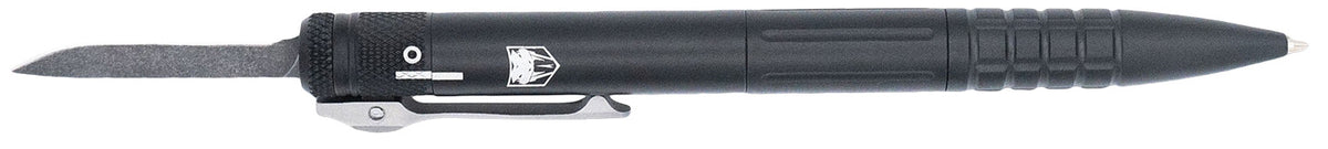 CobraTec Knives CNCOTFPBLKGEN2 Tactical Pen Gen II Black Aluminum D2 Steel Blade, Includes Pocket Clip