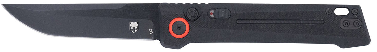 CobraTec Knives CTIFRBLK Inferno 3.50" OTF Tanto Plain Black TiCN D2 Steel Blade, 4.75" Black Textured Handle