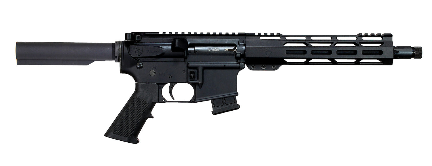 Alexander Arms PHI17NB Highlander 17 HMR 10+1 11" Black Fluted Threaded Barrel, Black Anodized Picatinny Rail Receiver, Black A2 Grip