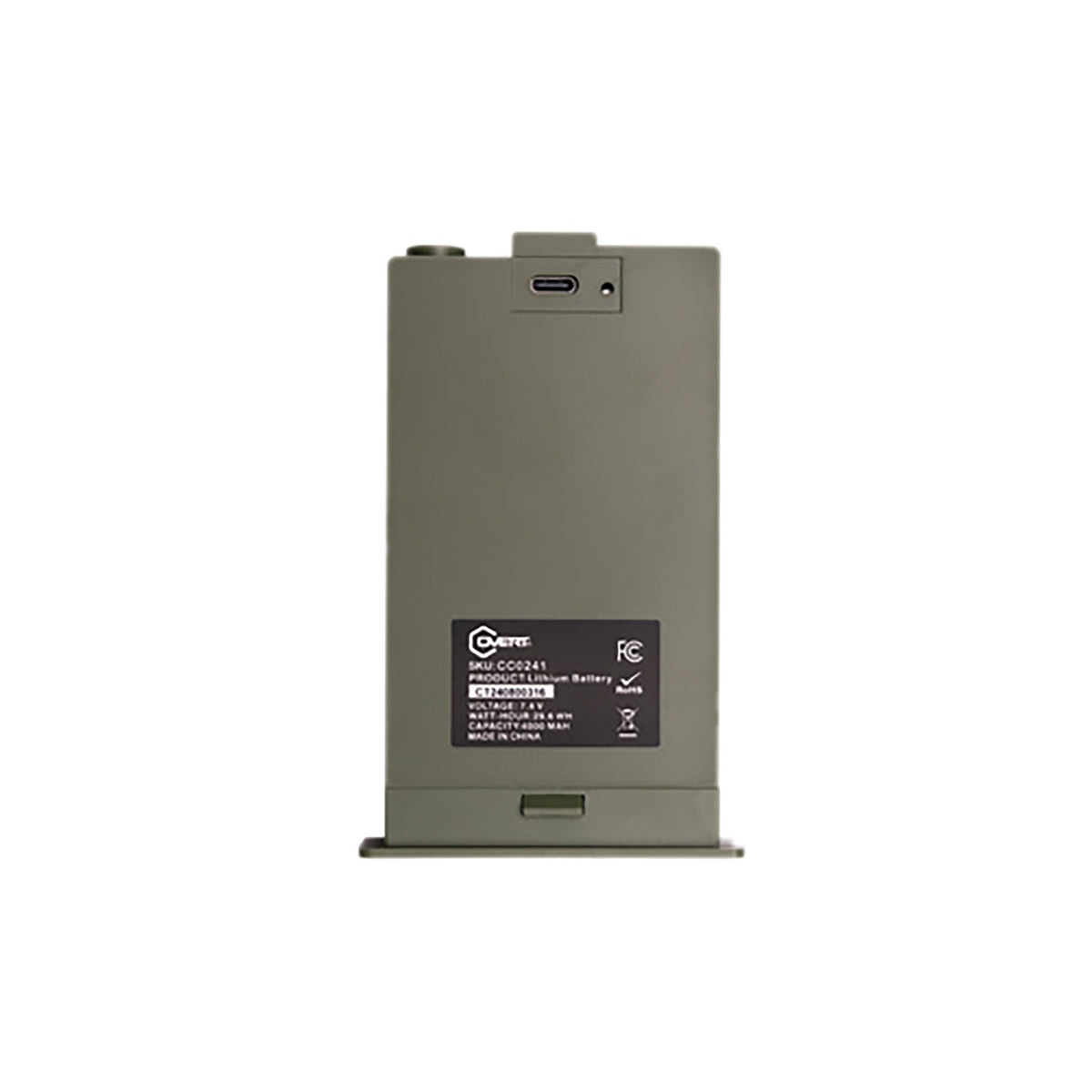 Covert Scouting Cameras CC0241 Lithium Battery Pack 7.4V 4000 mAh 29.6 WH OD Green