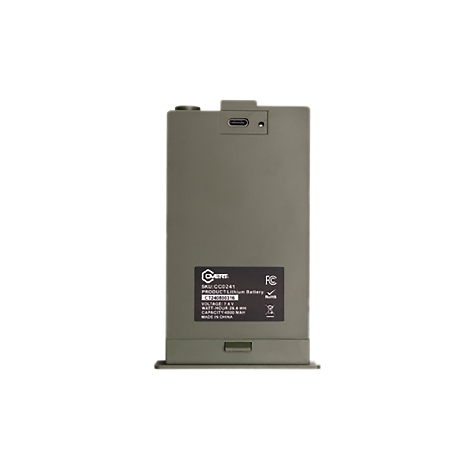 Covert Scouting Cameras CC0241 Lithium Battery Pack 7.4V 4000 mAh 29.6 WH OD Green