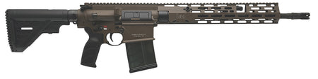 HK 81001206 MR762 A4 7.62x51mm 10+1 16.50" Black Threaded Barrel, Patriot Brown Picatinny Rail Receiver, M-LOK Handguard, 6 Position Black Synthetic Stock, Black Finger Grooved Grip, Ambidextrous