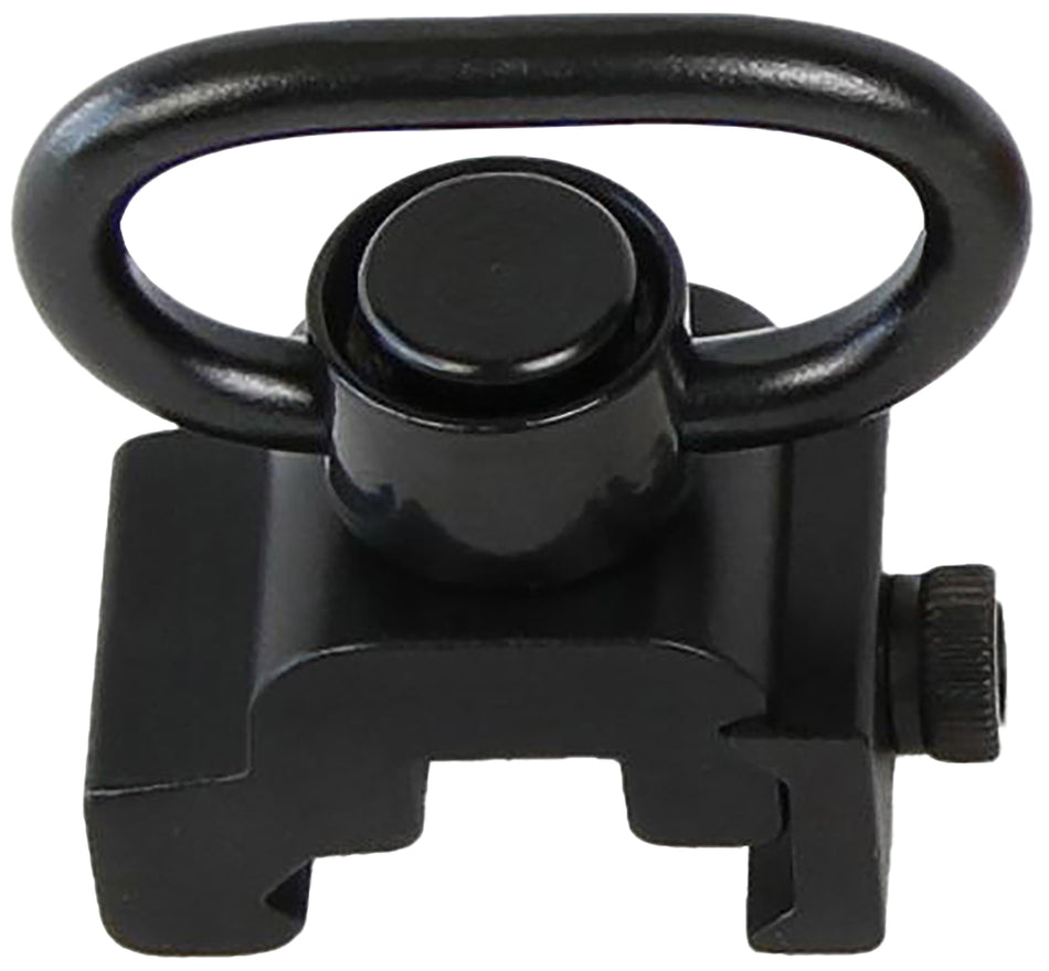 Bulldog BD886 Deluxe Push Button Swivel Black 1.25" Steel QD Rail Mount
