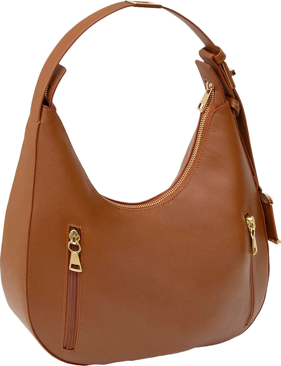 Bulldog Cases Hobo Style Shoulder Bag, Conceal Carry Purse, Polyurethane Construction, Cognac BDP-092