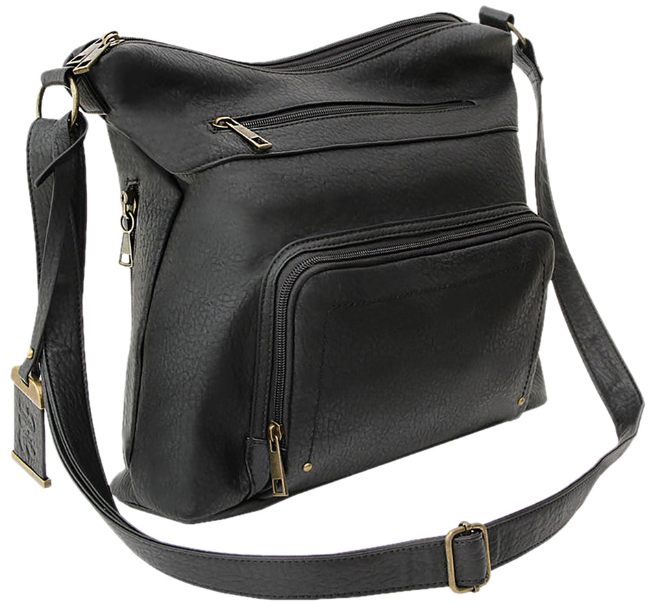 Bulldog Cases Cross Body Style Purse with Holster, Polyurethane Construction, Black BDP-081