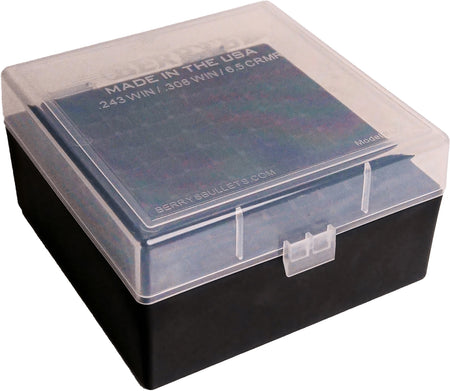 Berry's 25338 Ammo Box Clear/Black Polypropylene 100rd