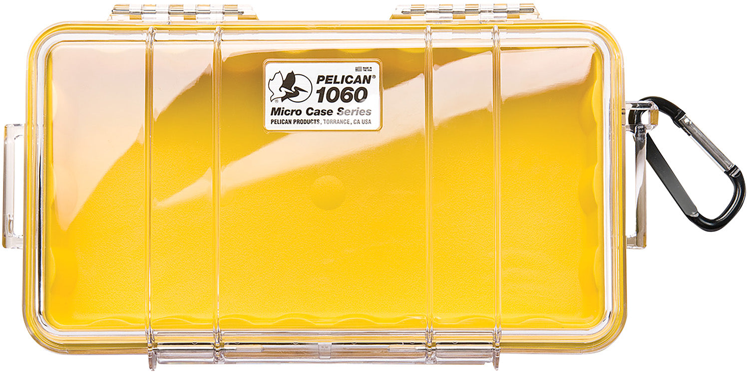 Pelican 1060027100 Micro Case Yellow/Clear Polycarbonate 9.88" Long