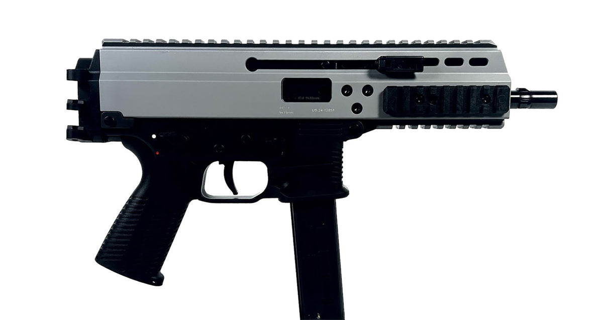 B&T Firearms BT36039SG9mm Luger 30+1 6.80" Black Barrel, Sniper Gray Anodized Aluminum/Polymer Receiver w/Picatinny Rail,M-LOK Handguard, Black Polymer Grip, Ambidextrous