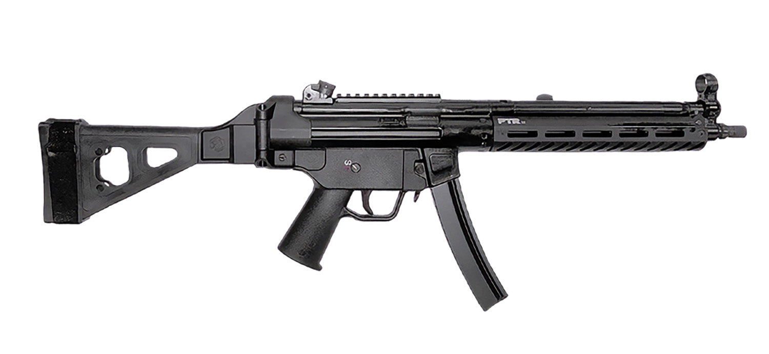 PTR 9LTBR-0090101 9LTBR 9mm Luger 30+1 12.50" Black Nitride Threaded Barrel, M-LOK Handguard, Black Anodized Aluminum Receiver w/Picatinny Rail, Black Synthetic SB Tactical Brace, Black Polymer Grip