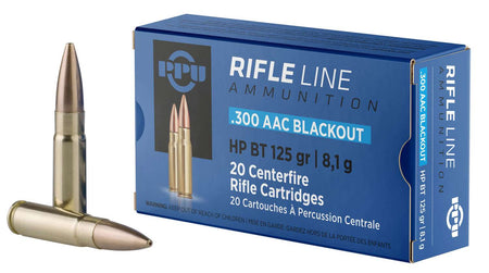 PPU .300 AAC Blackout 125gr HPBT Ammo