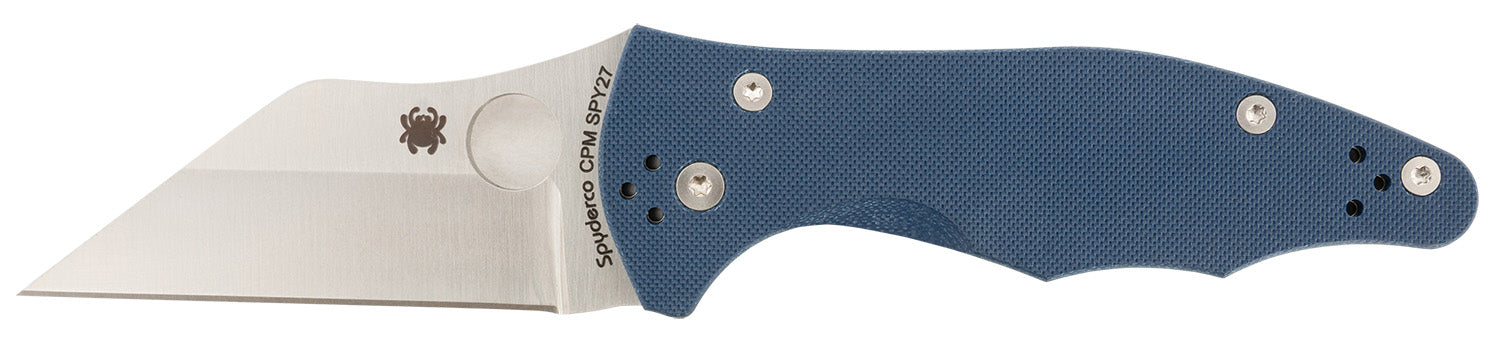Spyderco C85GPCBL2 Yojimbo 2 3.20" Folding Wharncliffe Plain CPM SPY27 SS Blade, Cobalt Blue G10 Handle