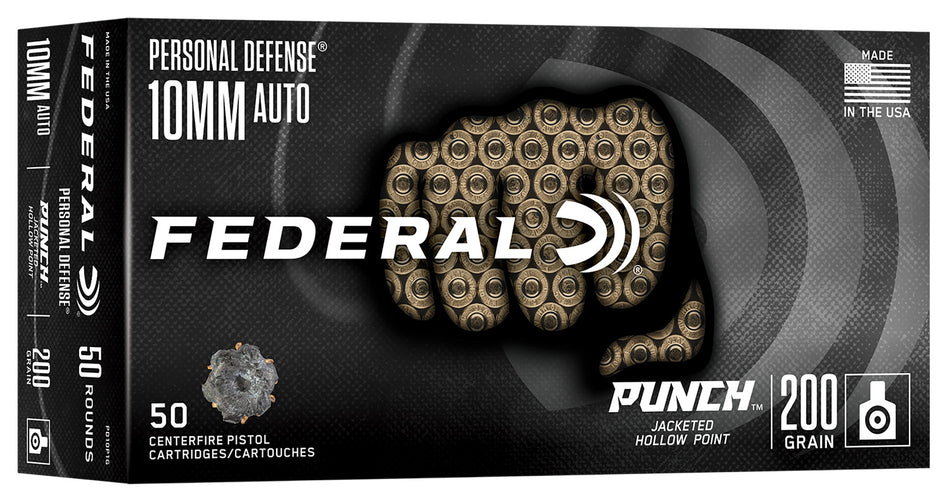 Federal 10mm Auto PUNCH 200gr JHP Ammo