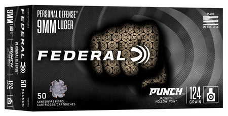 Federal 9mm Luger / Parabellum PUNCH 124gr JHP Ammo
