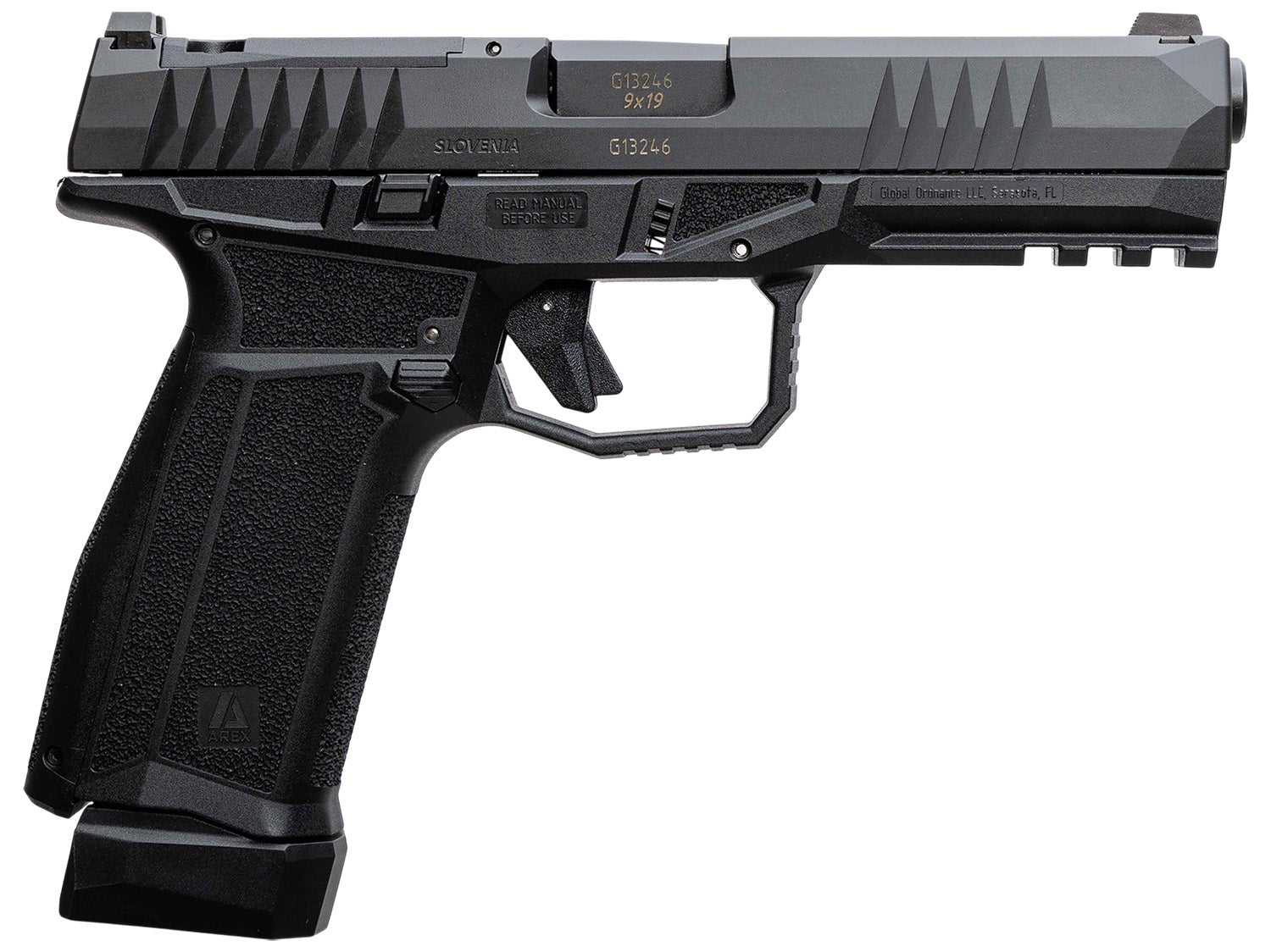 AREX 815537023893 Delta L Gen2 9mm Luger 17+1 4.50" Black Barrel, Black Nitride Optic Cut/Serrated Slide, Black Frame, Ambidextrous