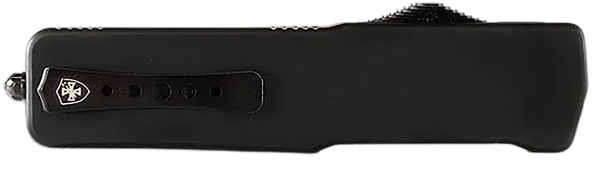 Templar Knife XMCABK121 Excalibur Money Clip 1.90" OTF Dagger Plain Black Oxide Stonewashed Powder Coated D2 Steel Blade, 3.38" Black Anodized Aluminum Handle