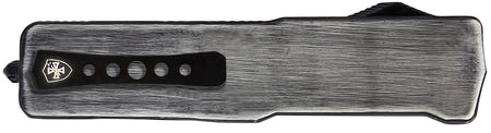 Templar Knife Premium Weighted Knight Slim 3.16" OTF Drop Point Plain Black Oxide Stonewashed Powder Coated D2 Steel Blade, 4.93" Gunmetal Anodized Aluminum Zinc Alloy Handle