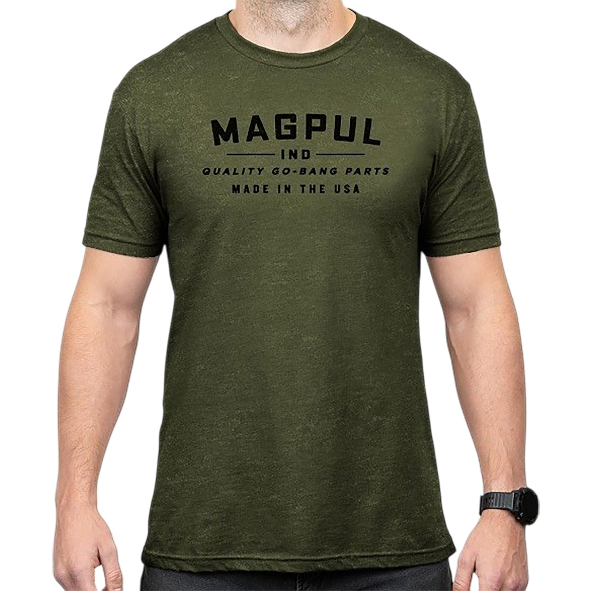 Magpul MAG1112-317 Go Bang Parts Olive Drab Heather Cotton/Polyester Short Sleeve Medium
