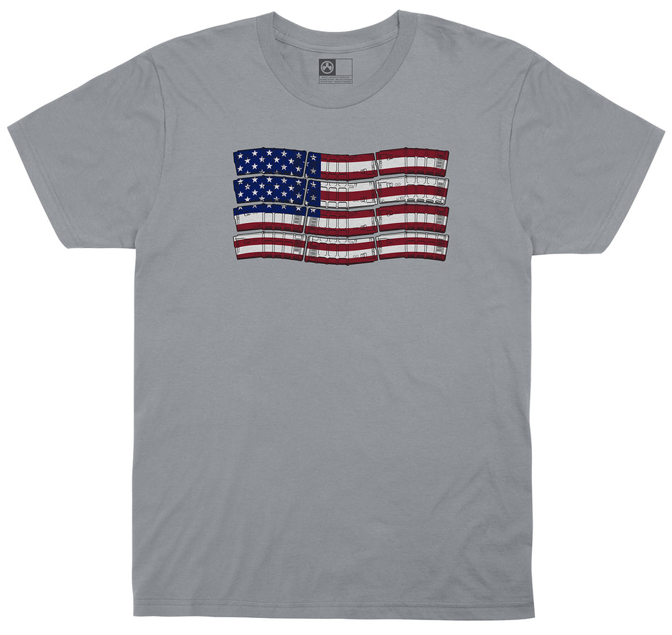 Magpul MAG1180-010 American Flag Charcoal Gray Cotton/Polyester Short Sleeve Small