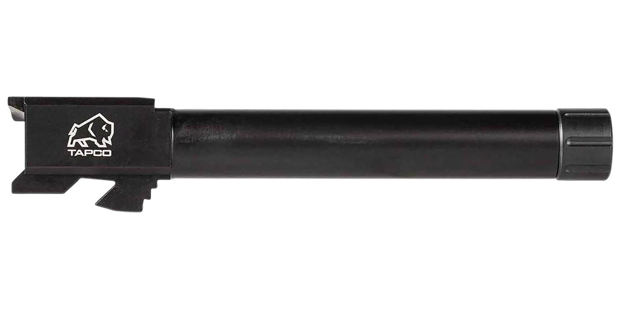 Tapco TAP22018 Threaded Barrel 9mm Fits Glock 22 Gen3-4 Drop In Black Nitride Stainless Steel