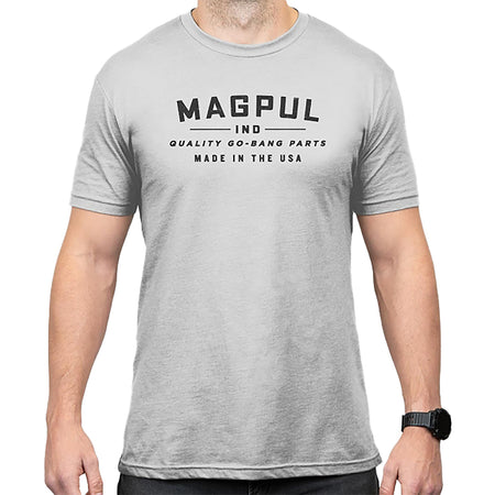 Magpul MAG1112-041-3XL Go Bang Parts Stone Gray Heather Cotton/Polyester Short Sleeve 3XL