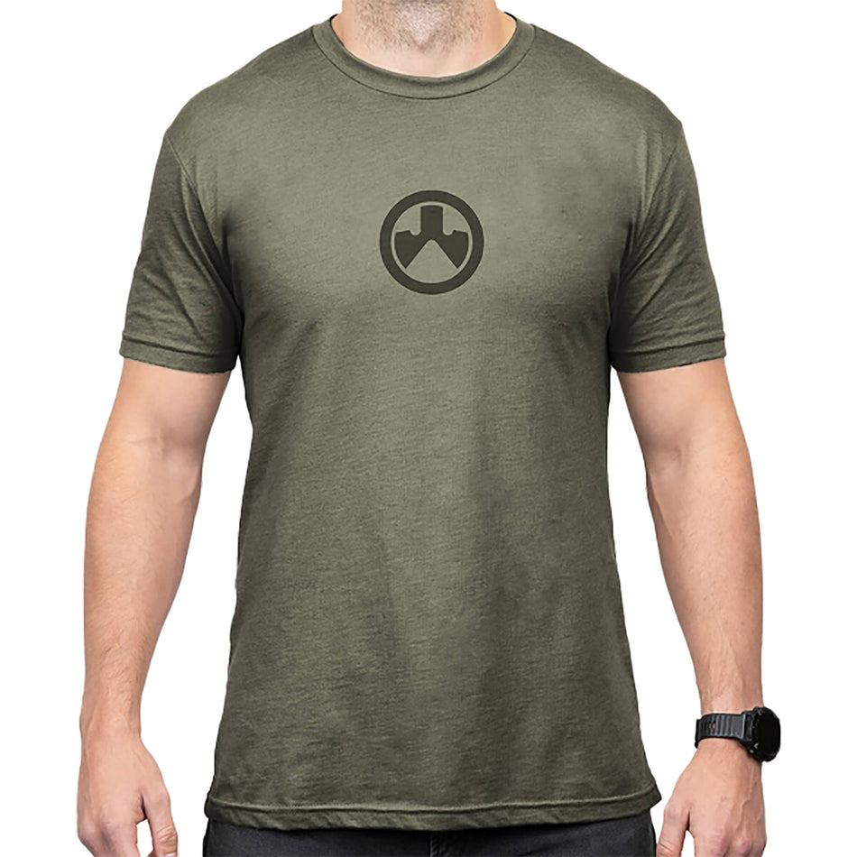 Magpul MAG1115-317-XL Icon Logo Olive Drab Heather Cotton/Polyester Short Sleeve XL