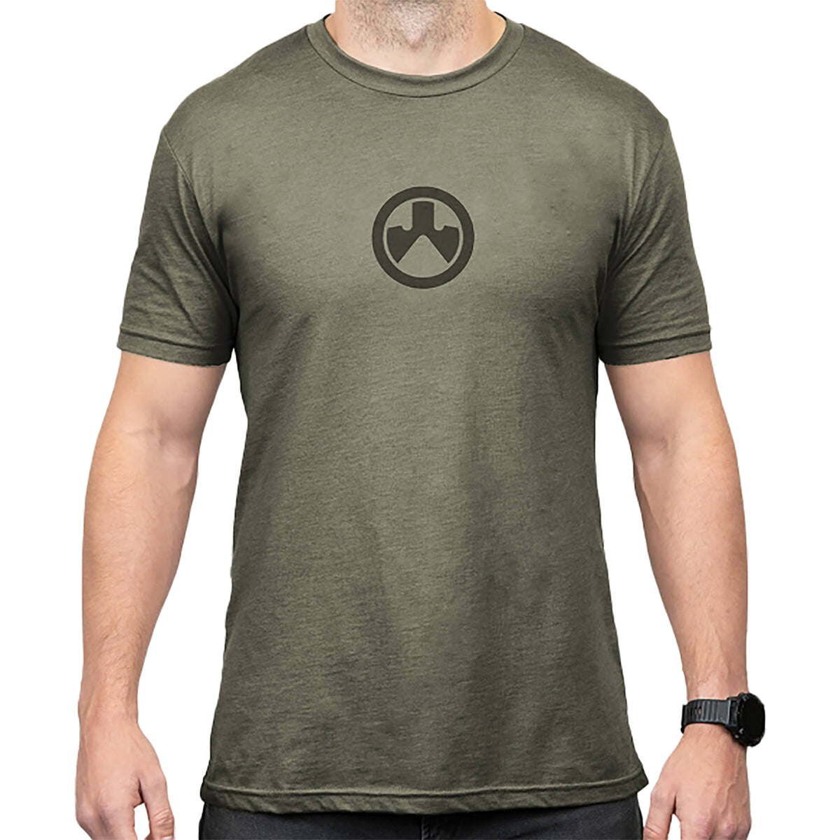 Magpul MAG1115-317-3XL Icon Logo Olive Drab Heather Cotton/Polyester Short Sleeve 3XL