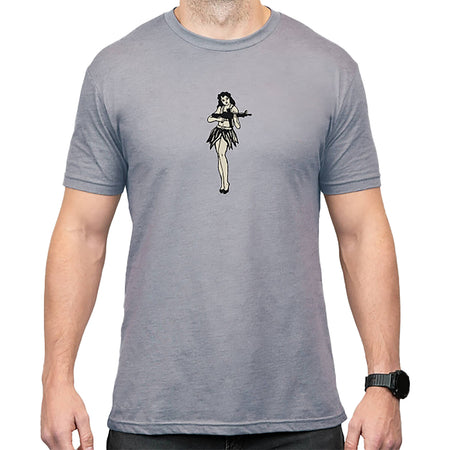 Magpul MAG1117-041-3XL Hula Girl CVC Stone Gray Heather Cotton/Polyester Short Sleeve 3XL