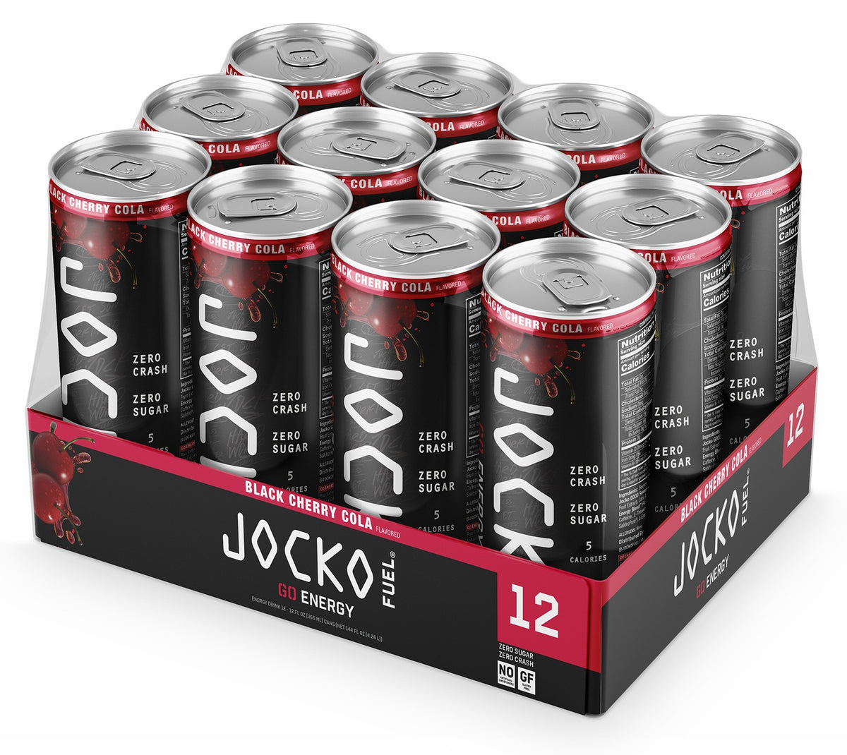Jocko Fuel 29000 Black Cherry Vanilla Energy Drinks 12oz 12Pack 810076290000