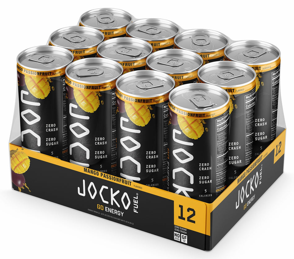 Jocko Fuel 29046 Mango Passionfruit Energy Drinks 12oz 12Pack 810076290468
