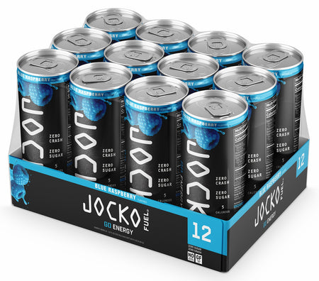 Jocko Fuel 29119 Blue Rasberry Energy Drinks 12oz 12Pack 810076291199