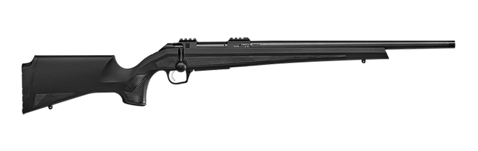 CZ-USA 07419 600+ Alpha 300 Win Mag 3+1 24" Black Nitride Threaded Barrel, Black Nitride Aluminum Receiver w/Weaver Rail, Black Soft Touch Fixed Polymer Stock