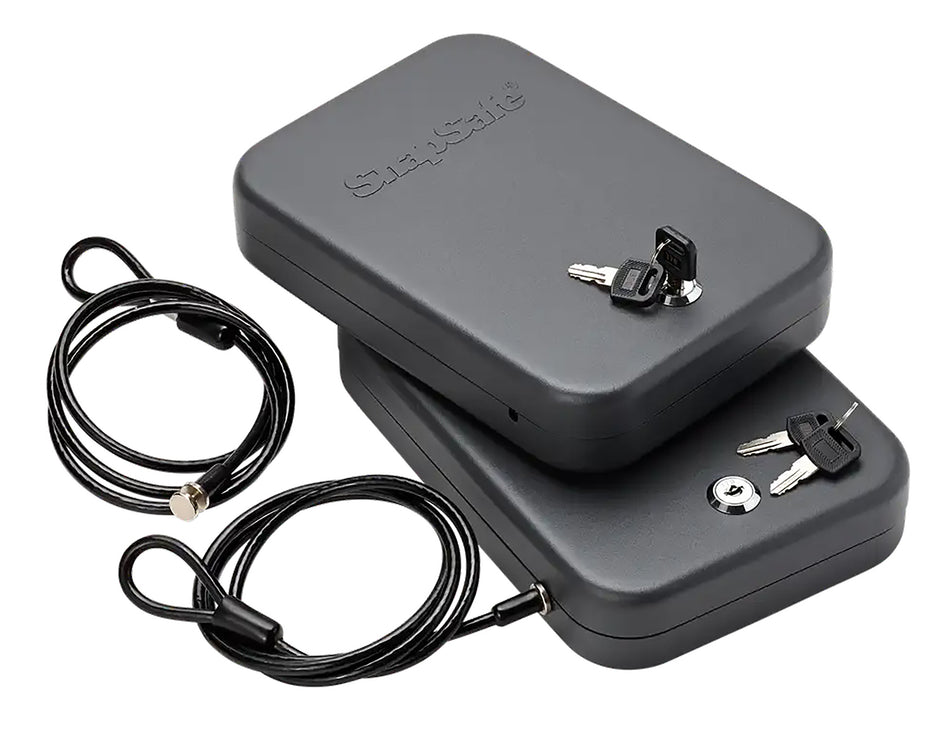 SnapSafe 75201 Lock Box Large Key Entry Black Steel 9.50" L x 6.50" W x 1.75" D 2pk