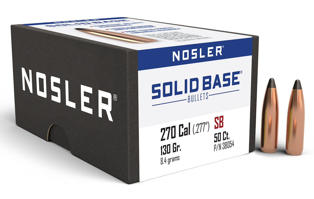 NOSLER BULLETS 270 CAL .277 130GR SOLID BASE SP 50CT