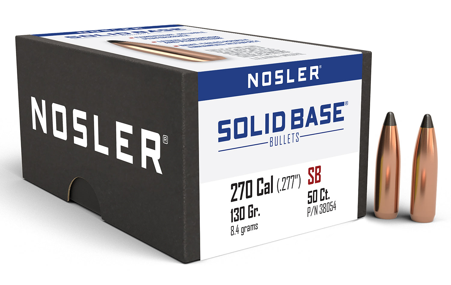 NOSLER BULLETS 270 CAL .277 130GR SOLID BASE SP 50CT