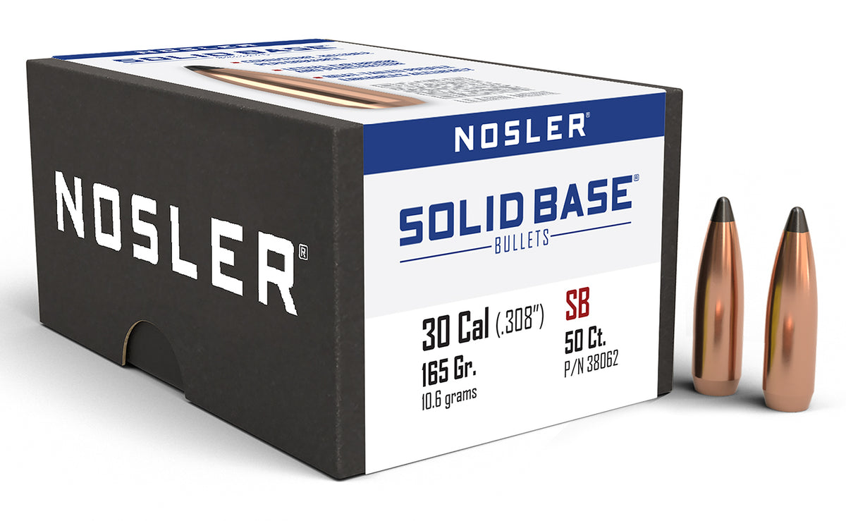 NOSLER BULLETS 30 CAL .284 165GR SOLID BASE SP 50CT