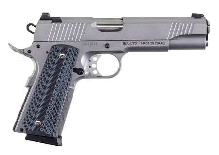 Magnum Research DE1911G9SS Desert Eagle 1911 G 9mm Luger 8+1 5" Stainless Bull Barrel, Matte Steel Serrated Slide, Matte Stainless Steel Frame w/Beavertail, Black/Gray G10 Grip
