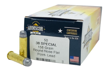 Armscor FAC385N USA Competition Lead Round Nose Flat Point 158 Grain .38 Special 891 fps
