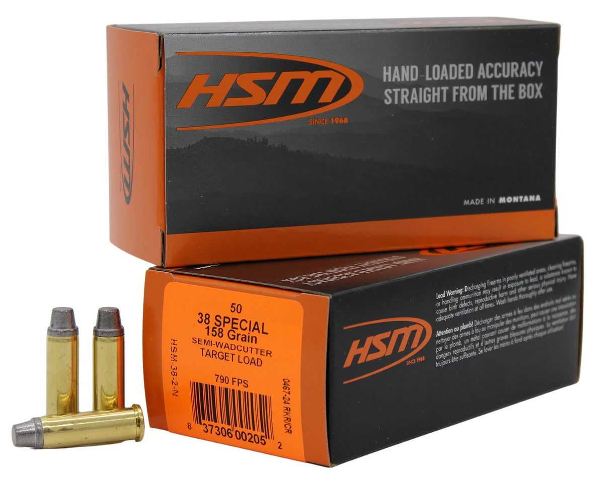 HSM .38 Special  158gr Wadcutter Ammo